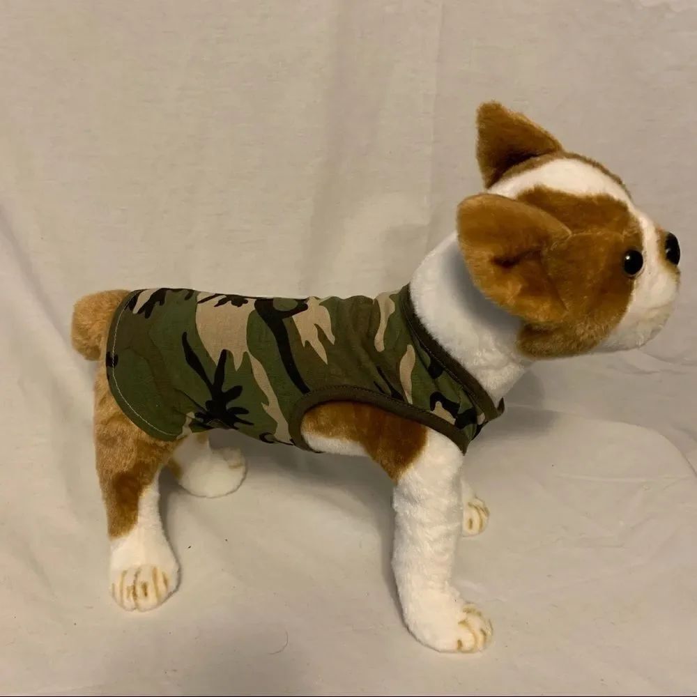 Camo Green Doggie Tank Top Sz S